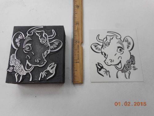 Letterpress Printing Printers Block, Borden&#039;s Dairy, Elsie The Cow