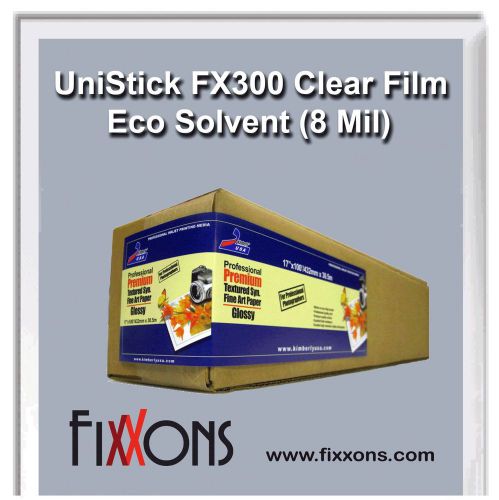 Magnetic sheet - unistick fx300 clear film - eco-solvent 36&#034; x 50&#039; (5 rolls) for sale