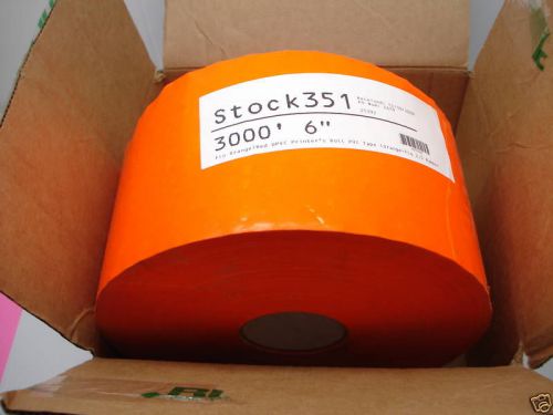 3000&#039; x 6&#034; flo orange/red upvc tape printers roll for sale