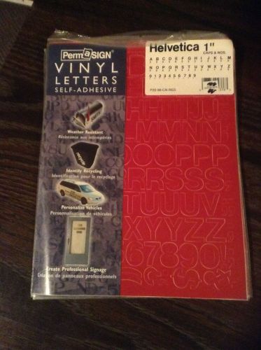 Vinyl Lettering Red 1&#034; Helvetica Caps &amp; Nos