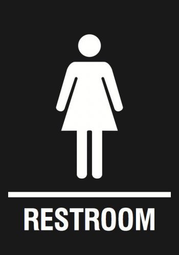 Girl Restroom Black Sign Bathroom Wall / Door Signs Single Privacy Office Work