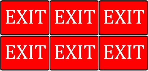 Red Black &amp; White Exit Signs 7 x 10 Vinyl Business Office Important Notice Sign