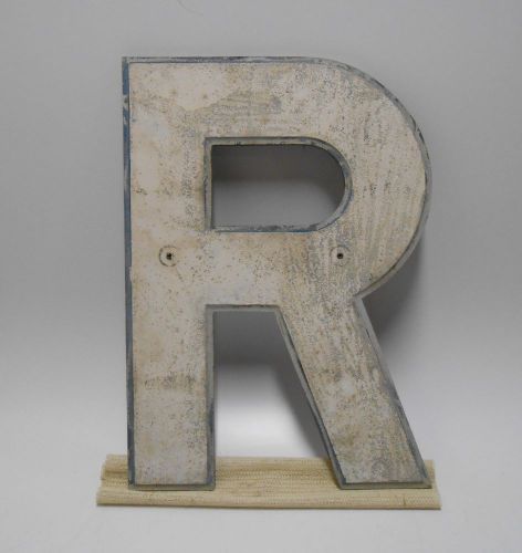 Letter R Wagner 23.5&#034; Big Vtg Sign Letter Marquee Aluminum Industrial Salvage