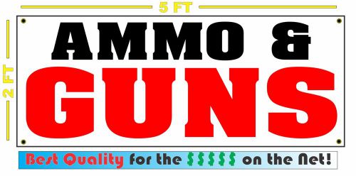 GUNS &amp; AMMO Banner Sign Shop Gun Holdster Pistol Rifle NEW XL Extra Large Size