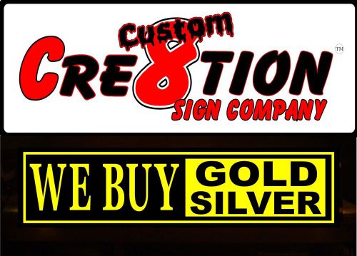 LED Lightbox Sign - We Buy GOLD SILVER - Neon/Banner Altern. 46&#034;x12&#034; window sign