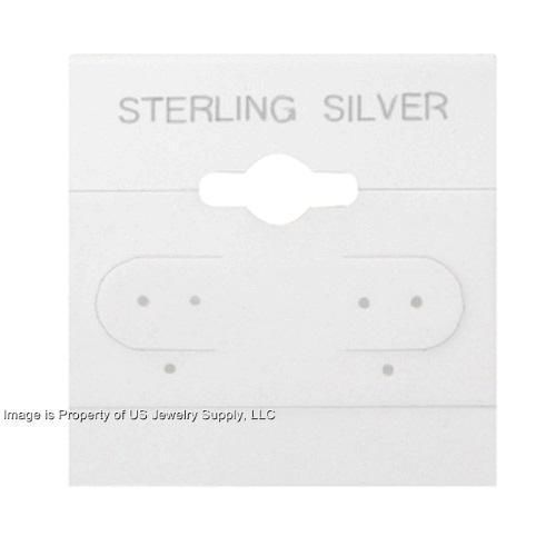 2000 White STERLING SILVER Hanging Earring Cards 1 1/2&#034;H x 1 1/2&#034;