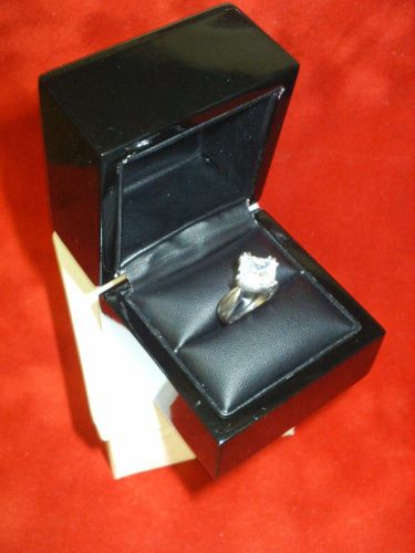 New fancy glossy marble genuine wood black engagement ring gift box leather for sale