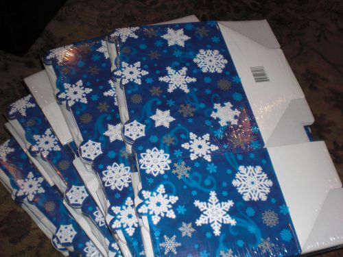 New 42 Snowflake Christmas Blue White Gift Basket Boxes Open Top Approx 10x6x7