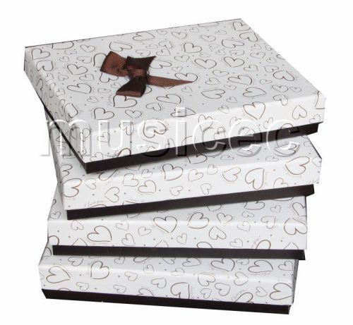 4 piece 4.7&#034;X6.4&#034; coffee white paper Jewelry Boxes Gift packing T931A24