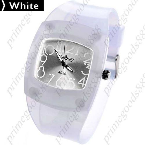 Rubber Band Quartz Analog Wrist Wristwatch Free Shipping Women&#039;s White