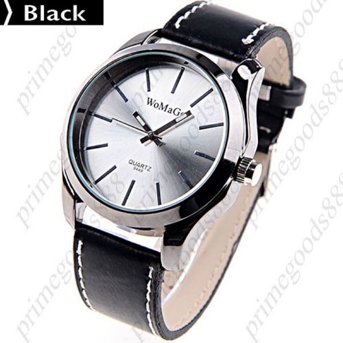 PU Leather Strap Analog Quartz Wrist Wristwatch Free Shipping Women&#039;s in Black