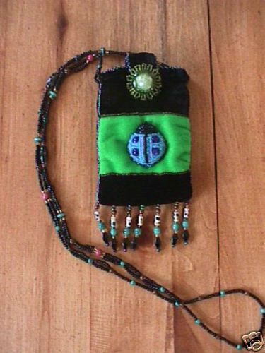 Southwestern Beaded Ladybug Pouch Cell phone Date Bag