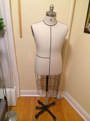 Professional Working Dress form, Mannequin, Male Half Size 36, w/Hip