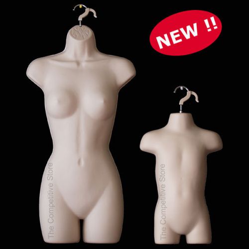 Female Dress + Toddler Flesh Mannequin Forms - For 18m-4T And S-M Ladies Sizes