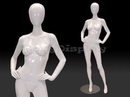 Female Highend Fiberglass Egg Head Mannequin Display Dress Form #MD-A4W1