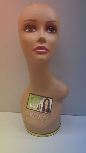 USED FEMALE MANNEQUIN HEAD PVC WIG HAT DISPLAY HOLDER BUST #7