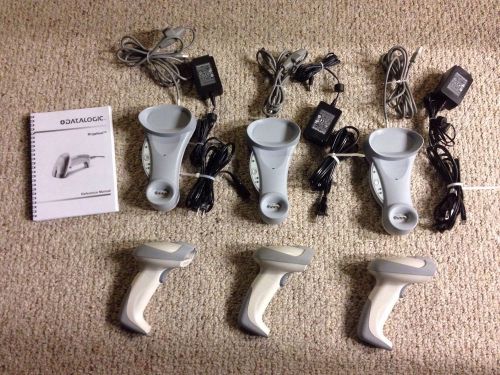 Lot of 3 Gryphon Datalogic Bar Code Scanners M100 433 mhz w/Bases and Manual