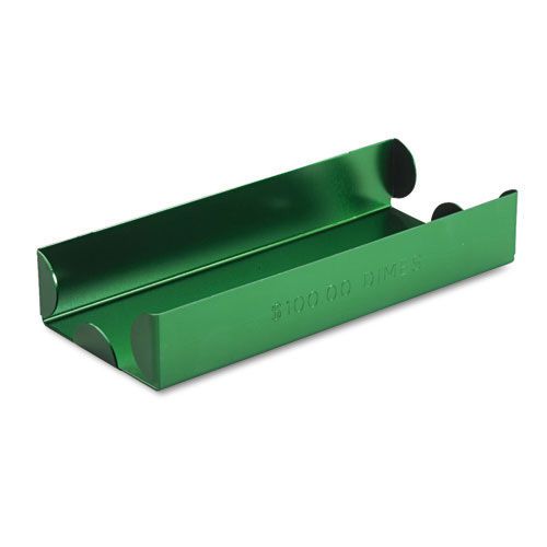 Heavy Duty Aluminum Tray for Rolled Coins Holds $100 in Dimes Green