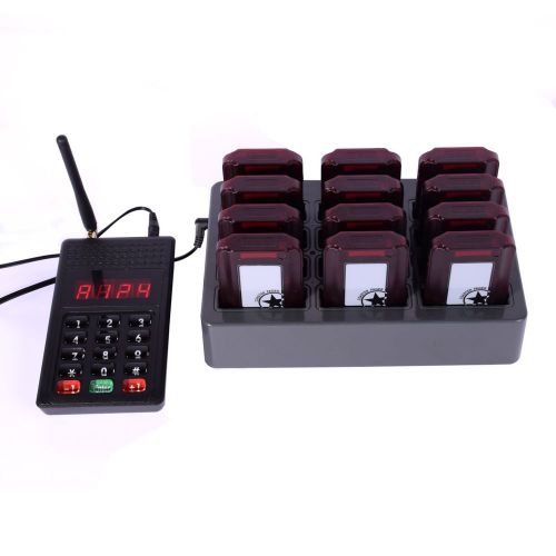 1000M Wireless Pager Paging Guest Calling System Kit Restaurant Alert Aumatic 12