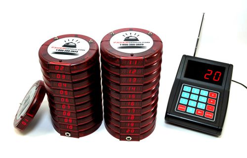 20 Digital Restaurant Coaster Pager / Guest Table Waiting Paging System
