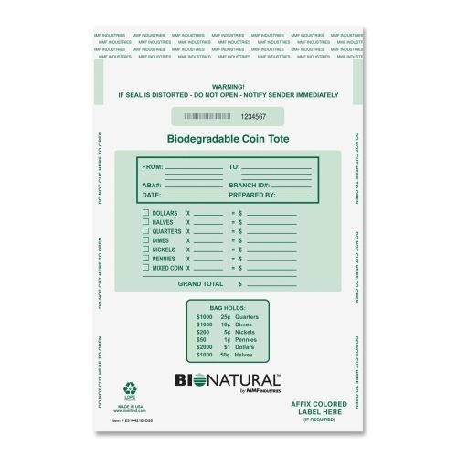 MMF Industries 2310421BIO20 Coint Tote Biodegradable 27inx17in 50/PK Clear