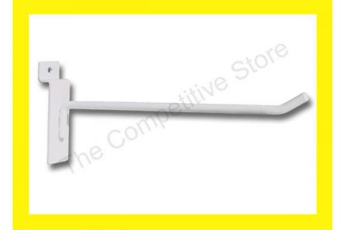 8&#034; Slatwall Hooks  For Slat Panel Display - 100 Pcs White Color