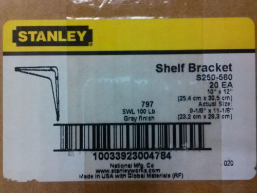 Stanley Shelf Brackets - 10&#034; x 12&#034; - NEW Box of 40