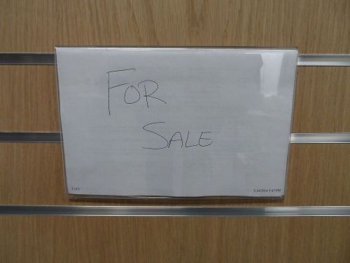 Lot of 2 used 8 1/2 x 6 clear acrylic slatwall signholder for sale
