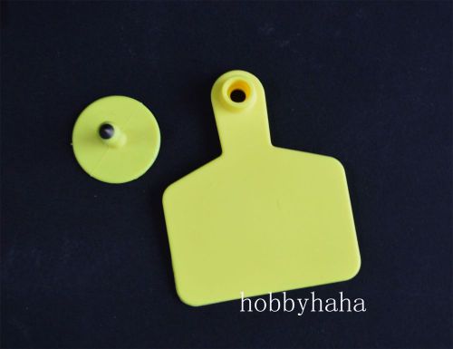 New 40sets yellow 75*60mm sheep goat hog beef cow ear blank tag lable for sale