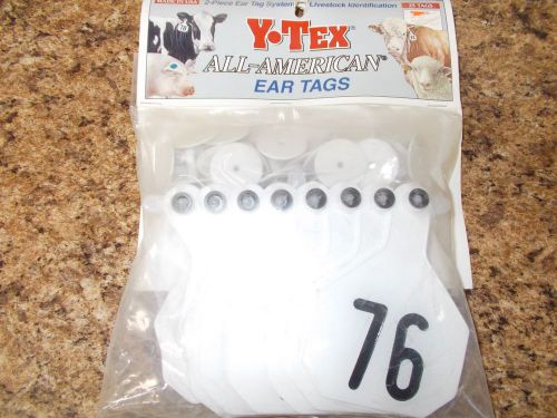 Y-tex all-american large numbered ear tags #76-100 - multiple colors!! for sale