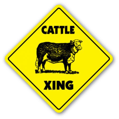 CATTLE CROSSING Sign xing gift novelty steer cow dairy milk farm hay field
