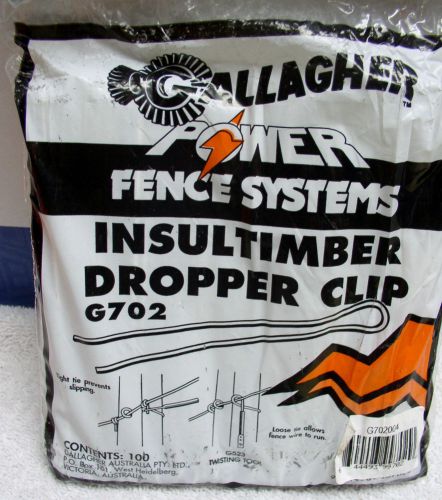 GALLAGHER 100 pack INSULTIMBER steel Dropper Stay CLIPS for ELECTRIC FENCES NEW