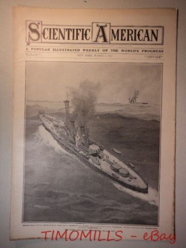 1910 USS Utah BB-31 Battleship US Navy Newest Deadnought Ostrich Farming Mag