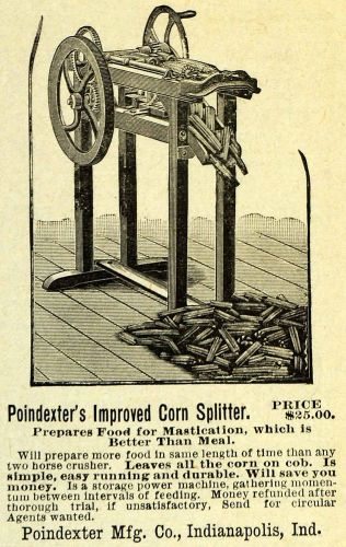 1892 ad poindexter improved corn splitter farm machinery agricultural aag1 for sale