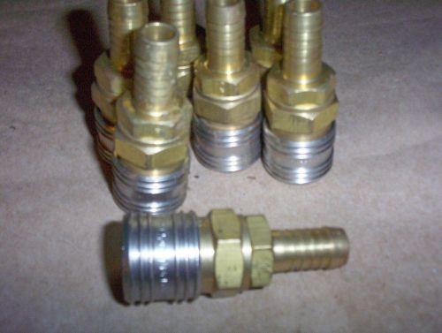 seven  1/2 inch Hansen quick connect hose fittings