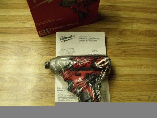 Milwaukee m12 12v cordless lithium-ion impact driver bare tool new 2462-20 for sale