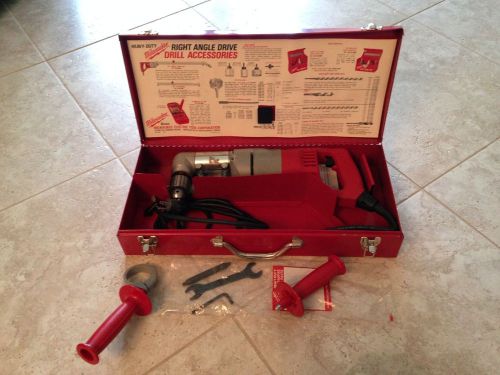MILWAUKEE HEAVY DUTY 1/2IN RIGHT ANGLE DRILL 2 SPEED 1107-1 WITH METAL CASE