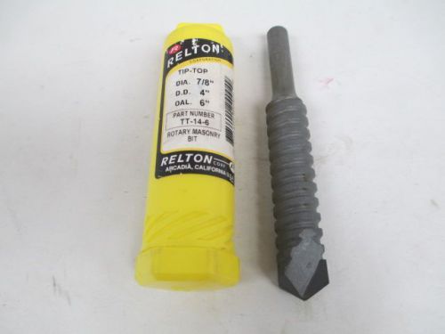 New relton tt-14-6 tip-top rotary masonry drill bit carbide 7/8x6 in d213825 for sale