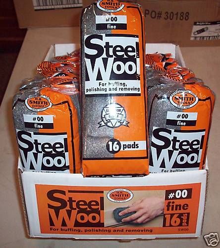 Steel Wool - Fine #00- 1 Case of 15 packages of 16 Pads