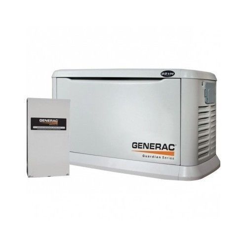 Generac Guardian Series 6551 22KW Automatic Home Standby Generator and switch