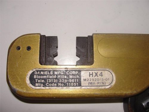 DANIELS MODEL HX4 AIRCRAFT AEROSPACE CRIMPING TOOL WITH  A Y206 DIE