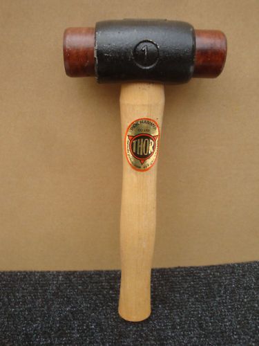 THOR No10 SIZE 1 DOUBLE ENDED RAWHIDE HAMMER WITH WOODEN HANDLE