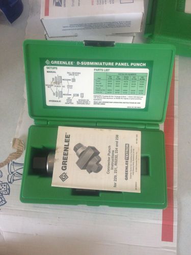 Greenlee 238 Panel Punch 50 Pin D-Subminiature  #2104