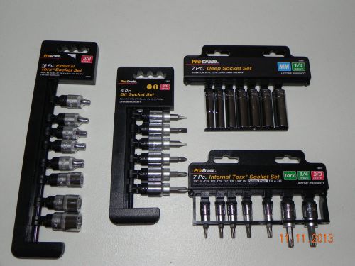 Pro-grade 4 socket sets torx internal &amp;  external - bit-deep socket for sale