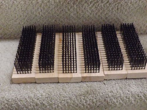 *NEW* 6 DQB WIRE SCRATCH BRUSH, STRAIGHT BACK, 6 X 19 ROW, TEMPERED STEEL, WOOD
