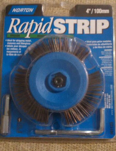 Norton drill mount rapid strip wire wheel brush, 4&#034; diameter for sale