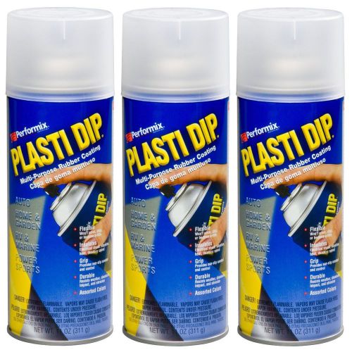3-PACK Performix PLASTI DIP CLEAR 11OZ Spray CAN Rubber Handle Coating