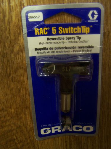 New Graco Rac 5 SwitchTip Reversible Spray Tip, 517, # 286517,
