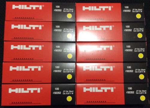 10 hilti box of 1000 shots 6.8/11 m .27 caliber yellow cartridge, brand new for sale