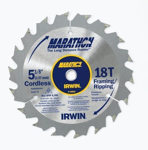 New irwin tools 14015 5-3/8-inch by 18 teeth framing/ripping 10mm arbor, carded for sale